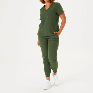 Top-Sell Breathable Zippered Medical <b>Scrub</b> <b>Sets</b> for Men and Women Customizable Short Sleeve Uniforms - Product Image 2