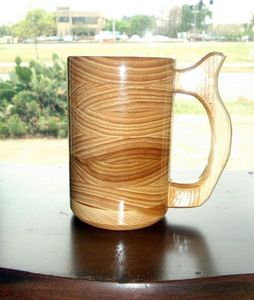 Handmade Wooden Mug Cylinder Shape With Handle Natural Wood Vintage Design <b>Tea</b> Coffee <b>Cup</b> For Home Party Camping - Product Image 5
