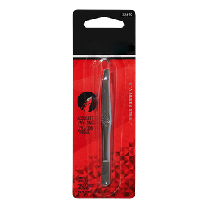Pince à épiler pour sourcils en acier inoxydable poli miroir, pointe inclinée alignée, pour salon de beauté - Product Image 5