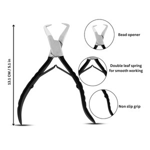 Pinzas Profesionales para Extensiones de Cabello con Microlink, Herramienta de Instalación de Anillos Micro y Nano Beads de Acero Inoxidable de Alta Calidad, Fábrica OEM - Product Image 3