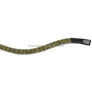 Bandeau de front Havana en forme de vague pour cheval décoré de 5 rangées de cristaux multicolores diamante bling chaîne bride bandeau de front - Product Image 2