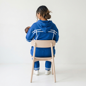 Survêtement de maternité en coton pour femme, à manches longues, avec cordon de serrage à la taille, coupe ample, en polaire, avec fermeture éclair, pour l'allaitement - Product Image 2