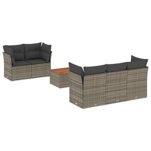 Conjunto de Sofás Modulares Medianos de Ratán Sintético Gris para Jardín, Colección de Muebles Elegantes para Exteriores - Product Image 2