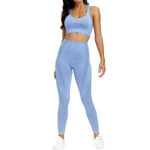 Conjunto Deportivo de Dos Piezas para Mujer, Cintura Alta, para Gimnasio, Yoga y Entrenamiento - Product Image 1