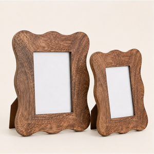 Wholesale Scalloped Wooden <b>Frame</b> Custom Irregular Wavy Edge <b>Picture</b> <b>Frame</b> Handcrafted Solid <b>Wood</b> Tabletop Photo <b>Frame</b> for Home - Product Image 5
