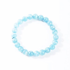 Chakralume Natural Blue Calcite <b>Ball</b> Beaded <b>Bracelet</b> for Healing Reiki Energy Jewelry Gift Wholesale 8mm - Product Image 6