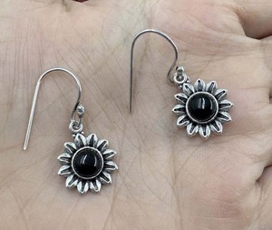 Trendy <b>Black</b> <b>Onyx</b> Designer <b>Earring</b> 925 Sterling Silver Plated Vintage Handmade Gemstone Drop <b>Earrings</b> for Women - Product Image 1