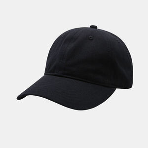 <b>Black</b> Twill Cotton <b>Baseball</b> <b>Cap</b> with White Logo Embroidery Front Panel Adjustable Fit Unisex Casual Style Sports 6-Panel Hat - Product Image 2
