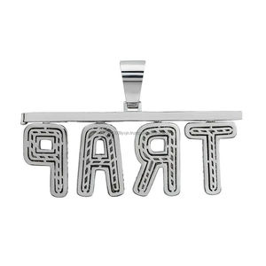 Trap Letter Pendant Necklace <b>Iced</b> <b>Out</b> Moissanite Diamond Hip Hop <b>Chain</b> Luxury Bling Jewelry Gift - Product Image 6