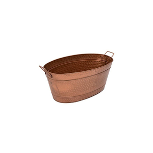 Hammered Copper Ice Bucket Round Shape Metal Industrial Style Handmade Wine <b>Cooler</b> Bar ware Party Beverage <b>Cooler</b> - Product Image 2