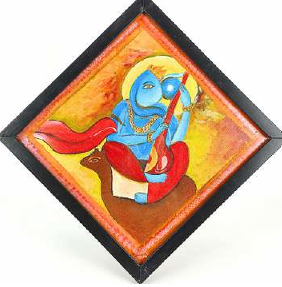 Pintura Decorativa Hecha a Mano en Metal, Arte Folclórico Madhubani en 3D, de Jharkand, para Decoración de Paredes del Hogar - Product Image 2