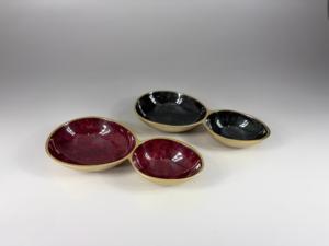 Juego de Tazones Metálicos para Frutos Secos con Diseño de Doble Compartimento, Acabado Esmaltado, Plato para Aperitivos y Frutos Secos para Mesa de Comedor, Eventos y Restaurantes - Product Image 6