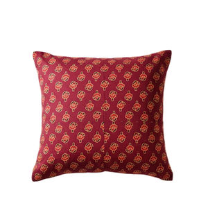 Funda de cojín de algodón grueso con estampado artesanal, diseño bohemio floral, hecha a mano y sostenible, con cremallera, para cojines decorativos. - Product Image 1