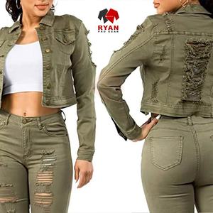 Ryan Pro Gear <b>Customized</b> <b>Denim</b> <b>Jacket</b> For Women Breathable and Comfortable Fabric with <b>Customized</b> Logo OEM Design - Product Image 3
