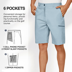 Pantalones cortos de golf personalizados para hombre, tela transpirable, ajuste elástico, ideales para ropa deportiva de marca y personalización de equipos, pantalones cortos de golf económicos para hombre. - Product Image 3