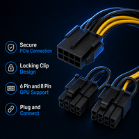 Kabel Splitter Daya GPU FYX Stock PCIe 8 Pin Female ke Dual 8 Pin 6+2 Male, Adaptor Kartu Grafis, Kabel Ekstensi Grosir