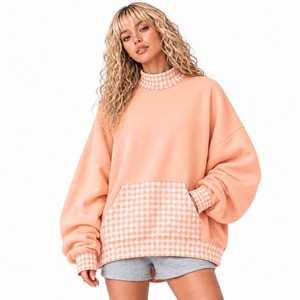 Pull léger personnalisé pour femme, col montant pêche avec logo frontal, coupe classique, tricoté, manches longues, automne/hiver - Product Image 3