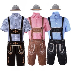 Ensemble Lederhosen Noir pour Homme – Short Bavarois Décontracté Taille Haute à Boutons, Manches Courtes, Respirant et Écologique - Product Image 2