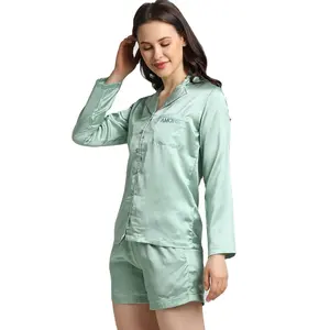 Luxury 100% Pure Silk For Women Pajamas Set Pink Sleep Wear Women Pajama Silk Two Piece Silk Pajamas