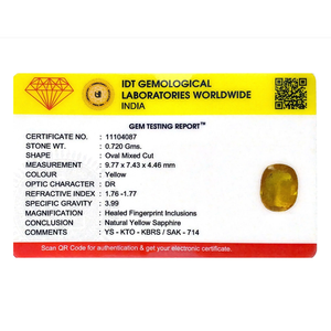 Premium Yellow Sapphire Loose Gemstone 3 Carat Oval Cut for Fine Jewelry - Product Image 4