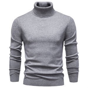 Autumn and Winter Men's Casual Pullover <b>Sweater</b> Solid Color Turtleneck Knit New Style - Product Image 2