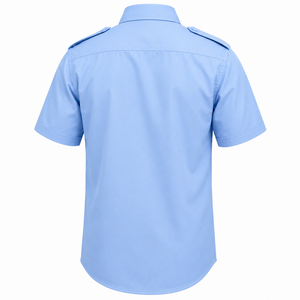 Custom Short Sleeve Cotton Polyester Summer Polo Uniform <b>Shirt</b> Solid Color Button Workwear <b>Epaulet</b> Pocket Corporate Property - Product Image 2