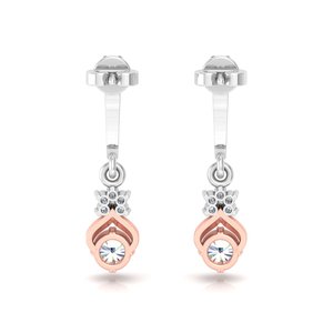 Minimalist Round Cut Lab Grown Diamond 10k,14K,18k Solid <b>Gold</b> <b>Dangle</b> <b>Earrings</b> for Gift Party & Anniversary Everyday Wear - Product Image 4