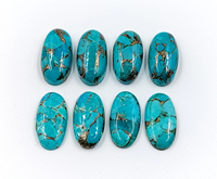 Cabochons ovales en turquoise bleue de qualité supérieure, 12*8 mm, 16*8 mm, pour la fabrication de bijoux naturels, prix de gros, percés directement
