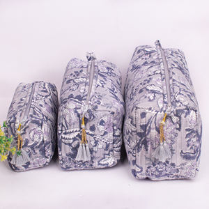 Ensemble de trousses de maquillage multifonctionnelles en coton fait main, écologiques, résistantes à l'eau, grande capacité, pour voyages - Product Image 1