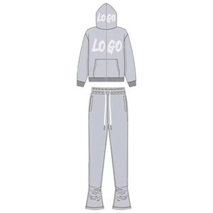 Survêtements personnalisés avec logo respirant et lourd, taille XL, pantalon en molleton de coton, strass, technique de lavage à l'acide - Product Image 3