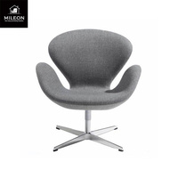 Fauteuil simple nordique en cuir et tissu, pivotant, relevable, pour hôtel, restaurant, négociation, ordinateur, détente, fauteuil en métal et flanelle