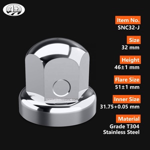 32mm <strong>Lug</strong> <strong>Nut</strong> Cover Stainless Steel <strong>Nuts</strong> Cover for Truck - Product Image 3