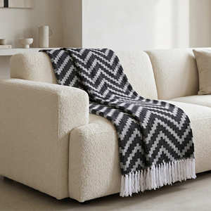 Cotton Textured <b>Throw</b> Blanket in Dusty Rose with Fine Linear Pattern and Fringe <b>for</b> Sofa <b>Chair</b> and Contemporary Home Décor - Product Image 5