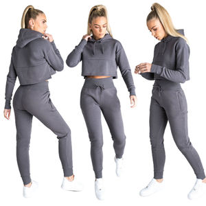 Conjunto Deportivo de Dos Piezas para Mujer, Diseño Personalizado OEM ODM, Color Sólido, Sudadera con Capucha y Pantalones Jogger de Felpa Francesa, Alta Calidad - Product Image 1