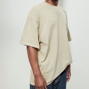 เสื้อยืดโอเวอร์ไซส์คอกลมแขนสั้นผ้าฝ้าย 100% ระบายอากาศได้ดี น้ำหนักมาก แบบวินเทจลำลอง ผลิตตามสั่งขายส่ง OEM - Product Image 4