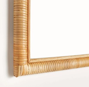 Bohemian Handwoven Rattan <b>Wall</b> <b>Mirror</b> Rectangular Decorative Wooden Frame <b>Mirror</b> <b>for</b> Bedroom Bathroom Home Decor from Vietnam - Product Image 2