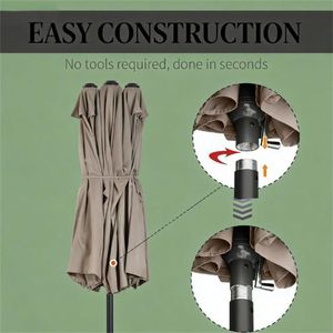 Ombrellone da Giardino Tan Senza Base per Esterni - Ombrelloni e Basi per Patio - Product Image 3