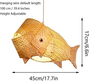 โคมไฟเพดานรูปปลาหวาย LED E26 แบบแขวน ปรับความสูงได้ เหมาะสำหรับตกแต่งบ้าน - Product Image 3