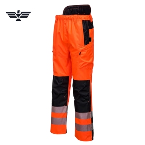 Hi-Vis Orange Reflective Safety <b>Work</b> Pants for Men <b>Waterproof</b> Industrial Cargo Reflective Tape Polyester Silk Screen Printed - Product Image 1