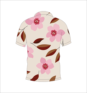 Chemise pour homme à manches courtes, imprimé floral hawaïen rose personnalisé, décontractée, respirante, légère, en polyester, à un seul bouton - Product Image 5