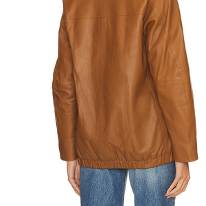 <b>Women's</b> PU Leather <b>Jacket</b> Solid Color Slim Fit Full Sleeve Stand Collar Zipper Casual Autumn Winter Fashion Outerwear - Product Image 5