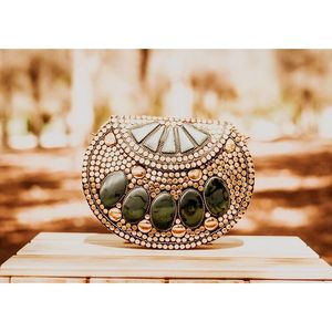 Designer Antique <b>Metal</b> Evening Clutch for Women Elegant <b>Metal</b> <b>Crafts</b> Accessory - Product Image 4