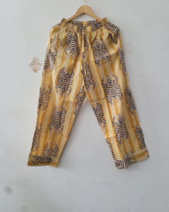 Pijamas de Algodón para Mujer, Estampado a Mano, Ecológicos, Transpirables, Cintura Elástica, Manga Larga, Cómodos para Verano - Product Image 6