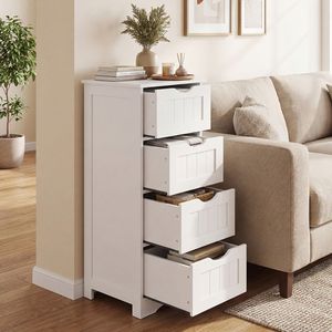 Mobiletto da terra a 4 cassetti autoportante con dispositivo anti-ribaltamento per bagno - Product Image 2