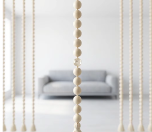 Wood Bead <b>Curtain</b> With Tassels Minimalist Hanging <b>Room</b> <b>Divider</b> For Living <b>Room</b> Indoor Decor - Product Image 5