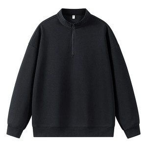 Sudadera Verde Oliva con Cierre de Cremallera, para Hombre, Talla Grande, Cuello Alto, Manga Larga, Color Sólido, Estilo Normcore, para Otoño - Product Image 4