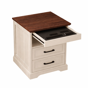 Modern Nightstand with Hidden Lockable Drawer Wireless Charging <b>Bedside</b> Table Secret <b>Storage</b> Cabinet for Bedroom LED Smart Homes - Product Image 1