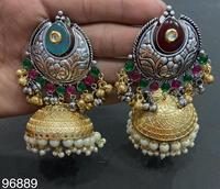 Mode fille dame Bollywood Jhumki bijoux femmes Boho bohême Jhumka indien or pendantes oxydé boucles d'oreilles pour les femmes