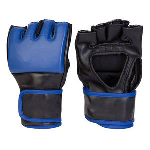 Gants de MMA à demi-doigts en cuir PU avec fermeture Velcro Rouge Noir Blanc pour l'entraînement aux arts martiaux Adultes Unisexe - Product Image 6