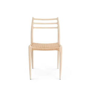 Chaise de salle à manger à accoudoir unique en bois de chêne massif, style minimaliste durable, avec corde tressée, pour mobilier de salle à manger - Product Image 2